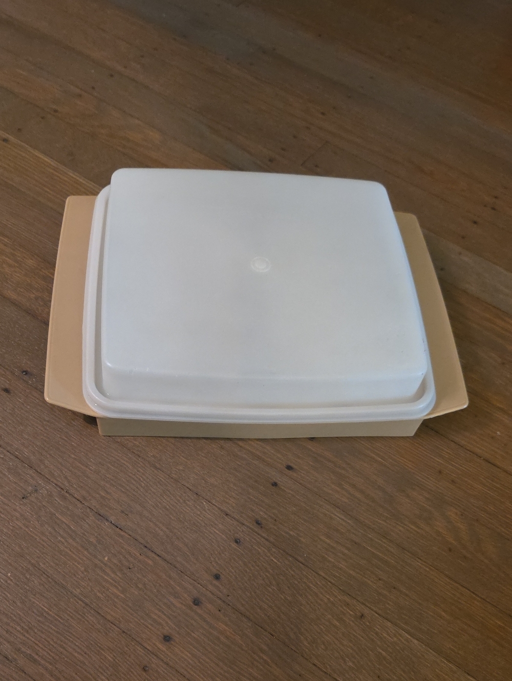 Tupperware Deviled Egg Keeper White Lid with Beige Base Container